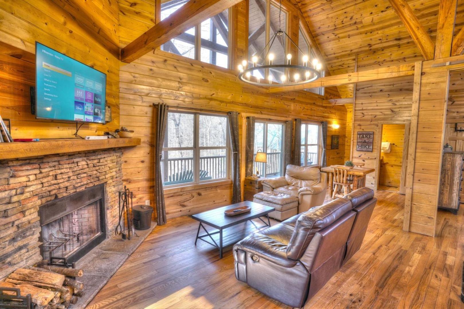 Luxury Cabin Sleeps 8 With Creekside Fire Pit Near Helen Ga Cleveland Extérieur photo